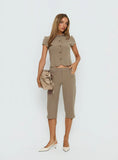 Tunian Capri Tailored Pants Taupe