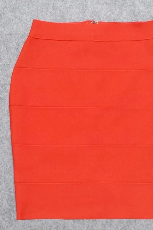High Waist Bandage Mini Skirt Lipstick Red