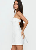 Dakhoda Strapless Mini Dress White