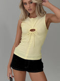 Souls Intertwine Cut Out Top Yellow