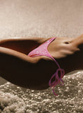 Passiona Sequin Tie Side Bikini Bottom Pink