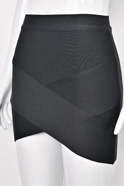 Jay High Waist Bandage Mini Skirt Classic Black