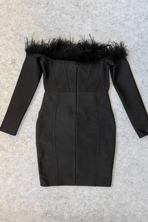 Erin Long Sleeve Bandage Mini Dress Classic Black