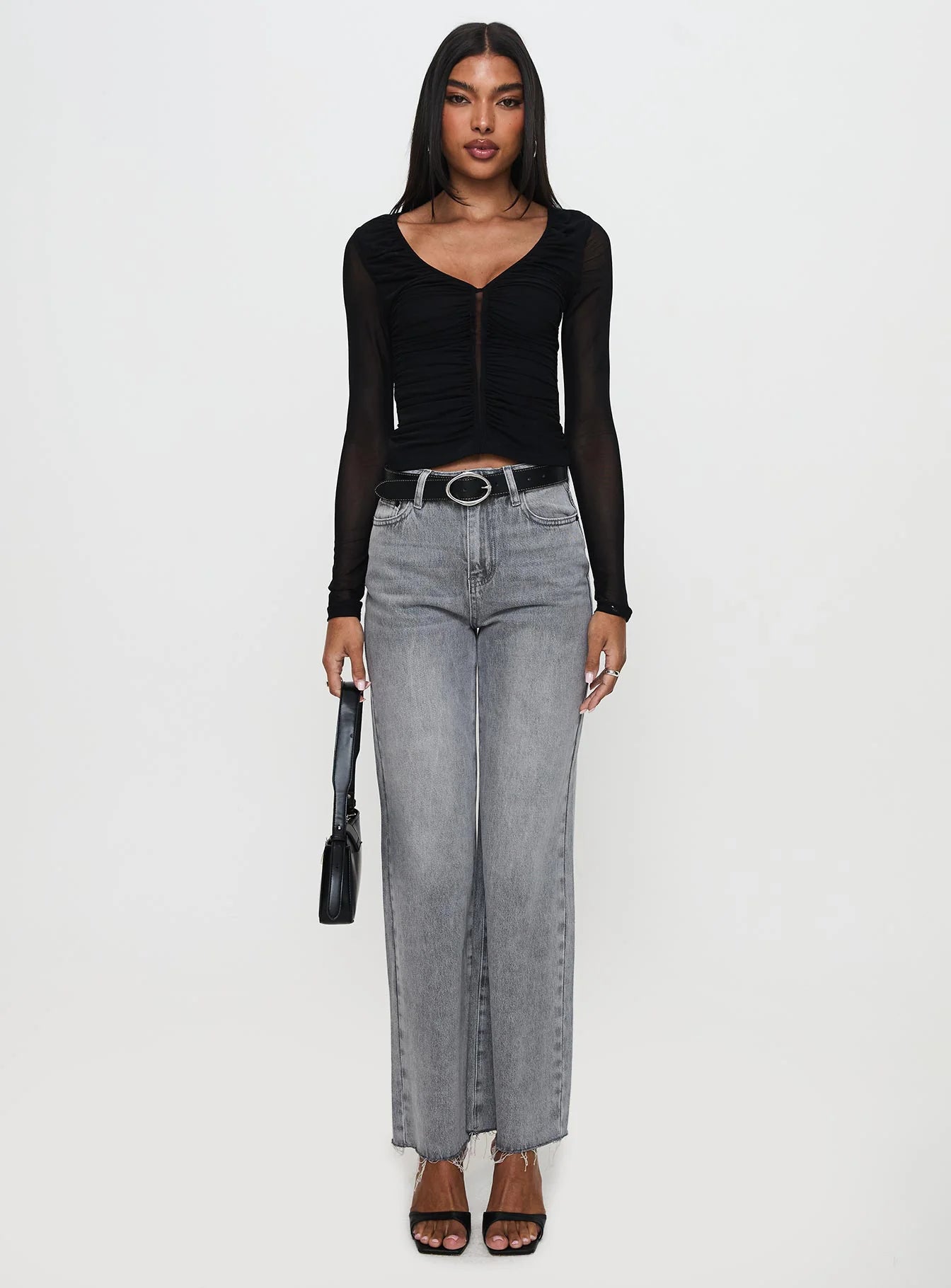 Tenzin Ruched Top Black