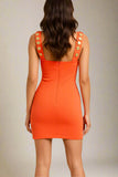 Kiki Bandage Mini Dress Apricot Orange
