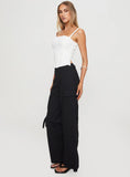 Raider Low Waist Cargo Pant Black