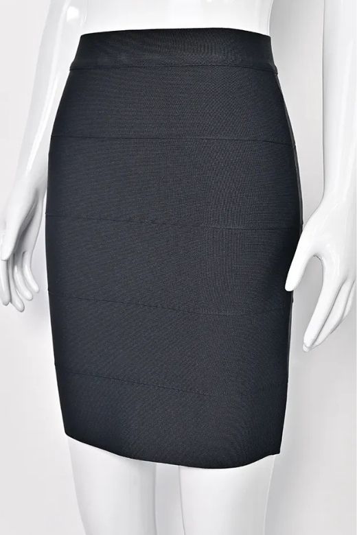 High Waist Bandage Mini Skirt Classic Black