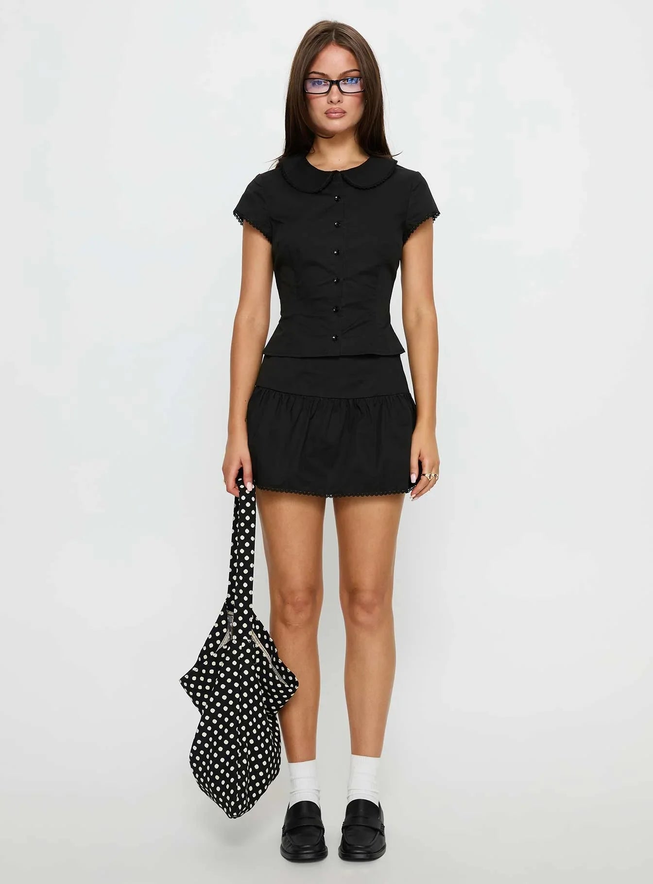 Sweet Treat Button Up Set Black