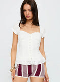 Suiter Frill Detail Top White