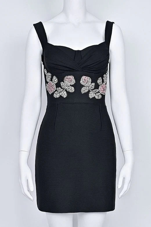 Livia Wrap Bodycon Mini Dress Classic Black
