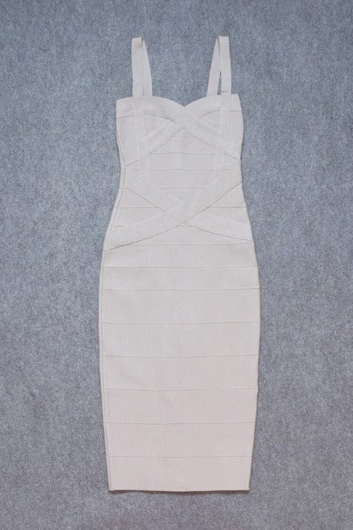 Heidi Bandage Midi Dress Cream
