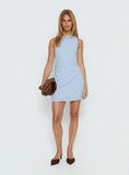 Falling Stars Ruched Mini Dress Baby Blue