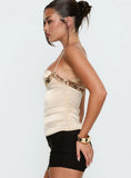 Myrah Layered Sequin Top Cream