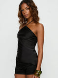 Rhody Bead Detail Arrowneck Top Black