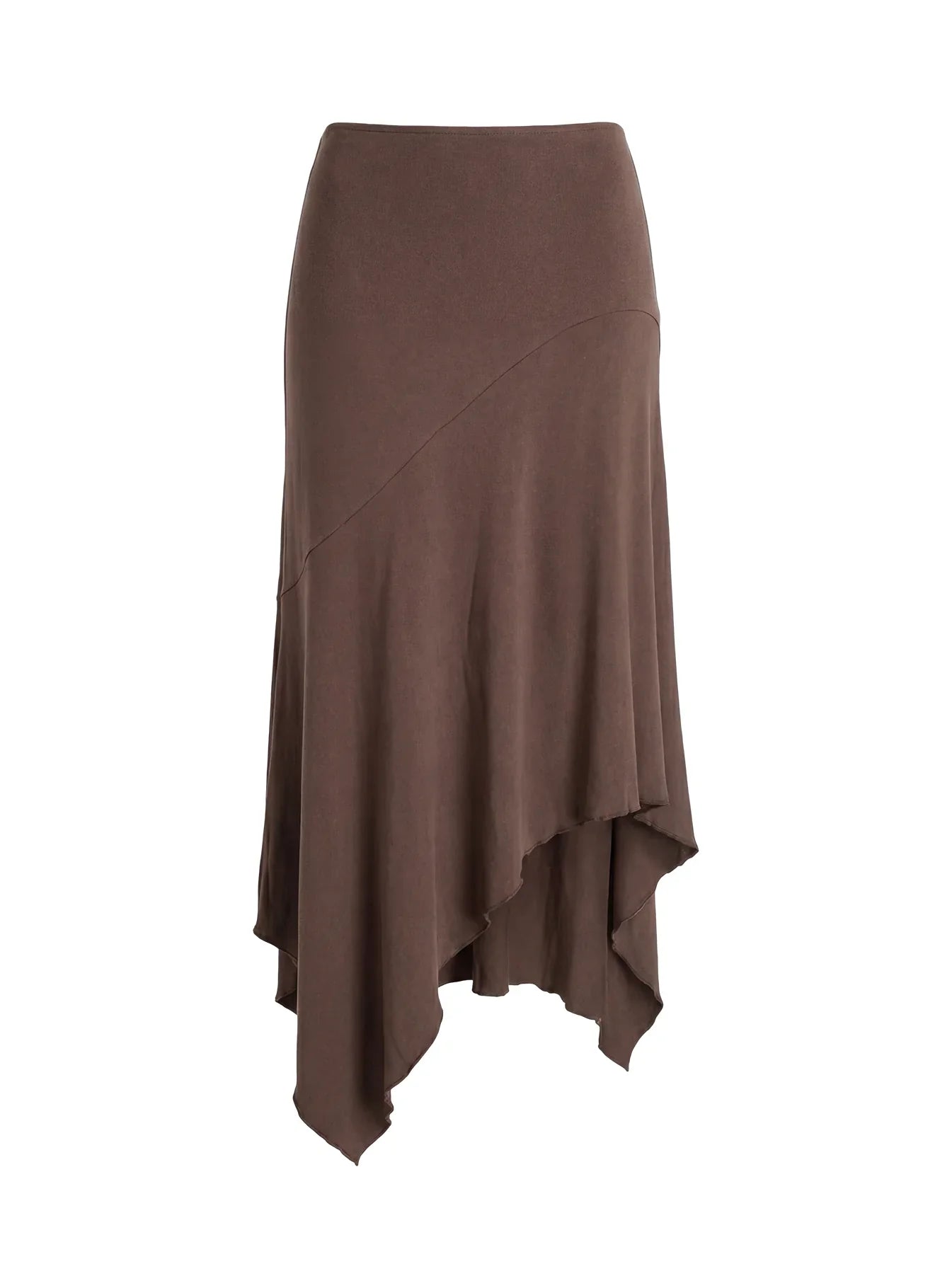Futura Asymmetrical Midi Skirt Chocolate