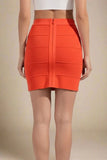 High Waist Bandage Mini Skirt Lipstick Red