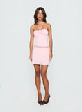 Sheer Ambition Lace Detail Tie Neck Playsuit Pink