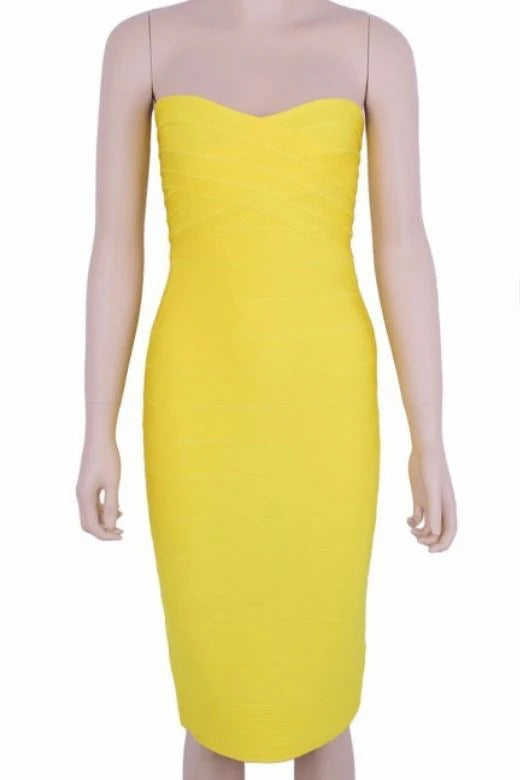 Aaliyah Bandage Midi Dress Sun Yellow Sale