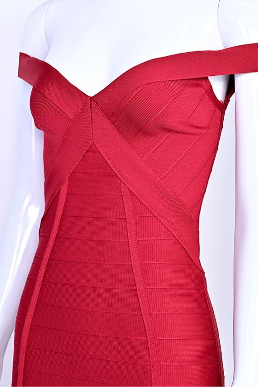 Breanna Bandage Dress Chilli Red