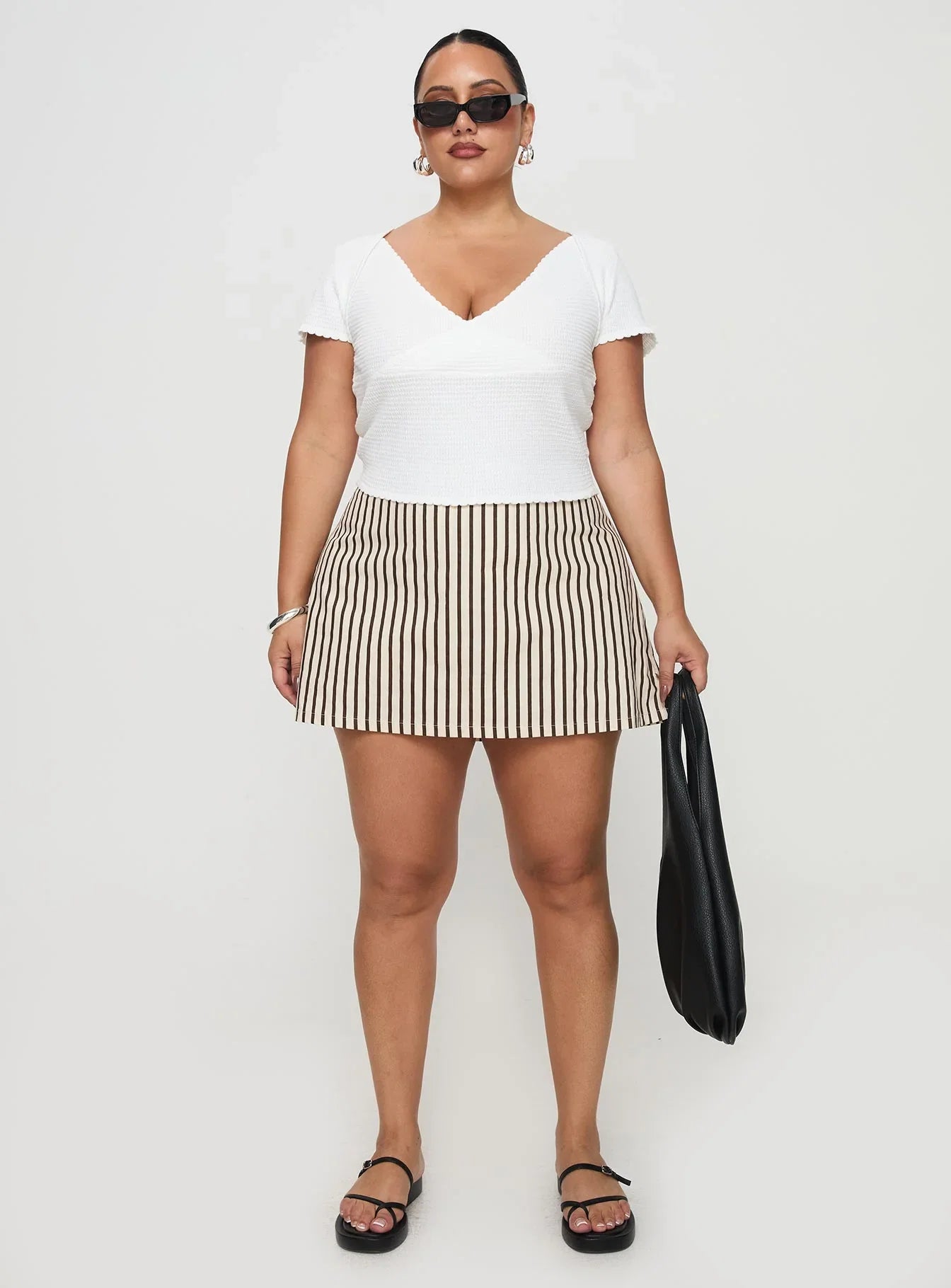 Gigi Skort Beige Stripe Curve