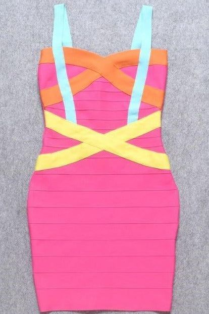 Heidi Bandage Mini Dress Hot Pink