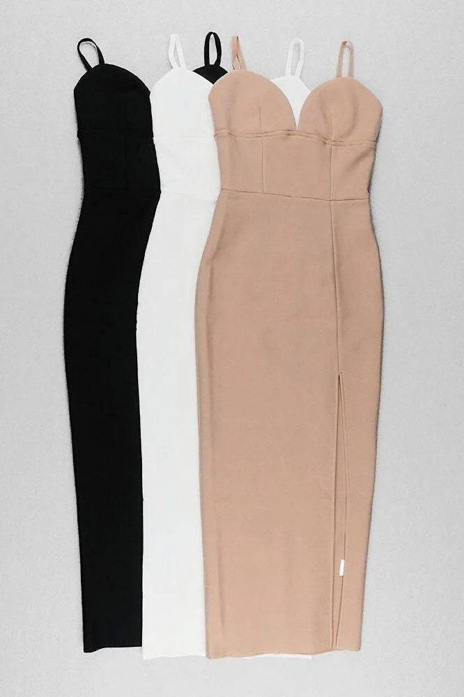 Milan Bandage Midi Dress Nude