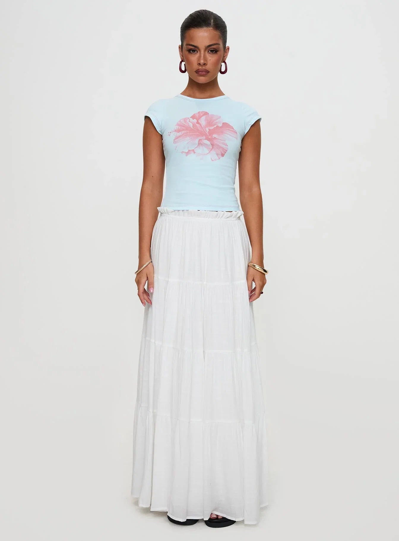 Owenz Hibiscus Baby Tee Blue