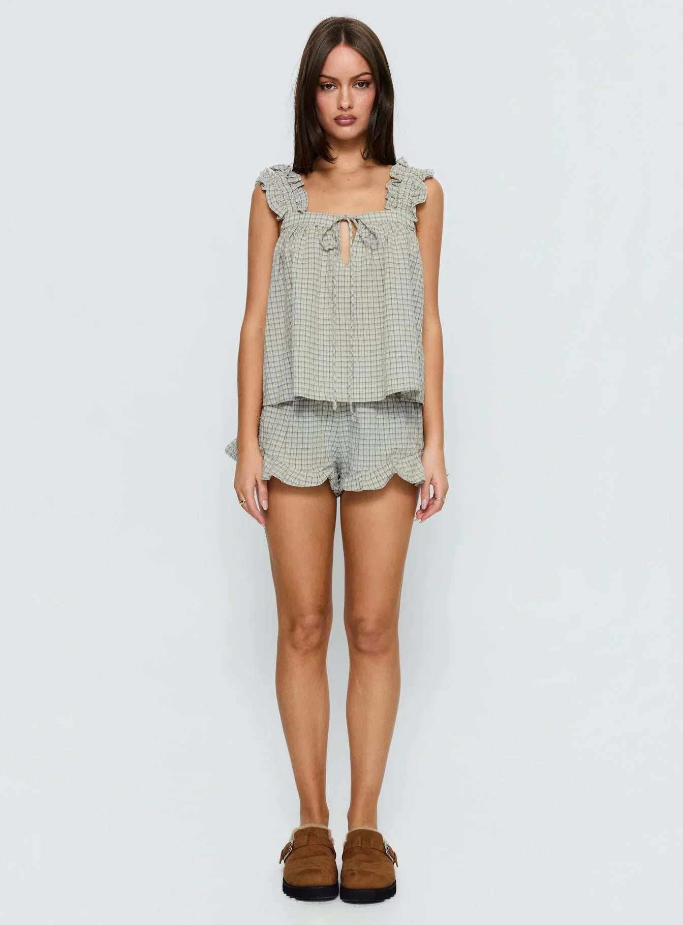 Santabelle Frill Shorts Check