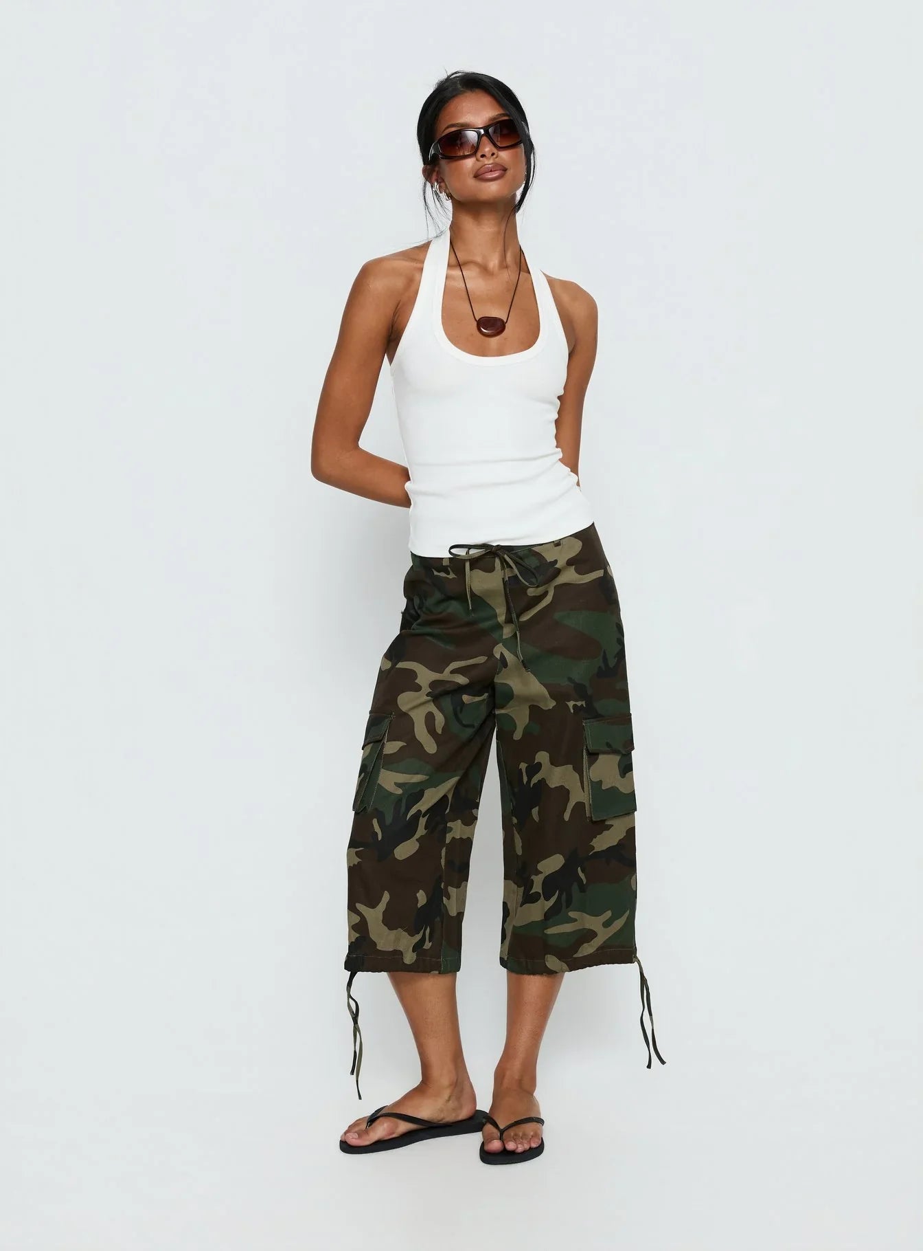 Baseline Scoop Halter Rib Tank White
