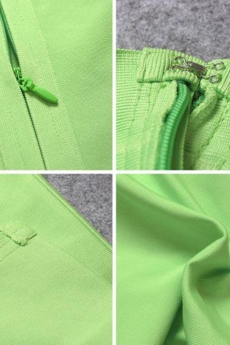 Grace Bandage Midi Dress Neon Green