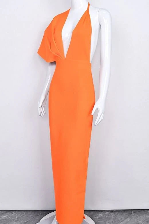 Blake Bandage Maxi Dress Apricot Orange