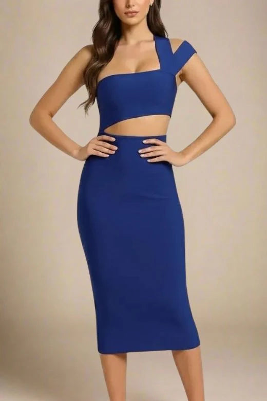 Molly Bandage Midi Dress Navy Blue