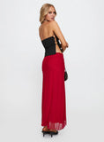 Quancita Mesh Maxi Skirt Red