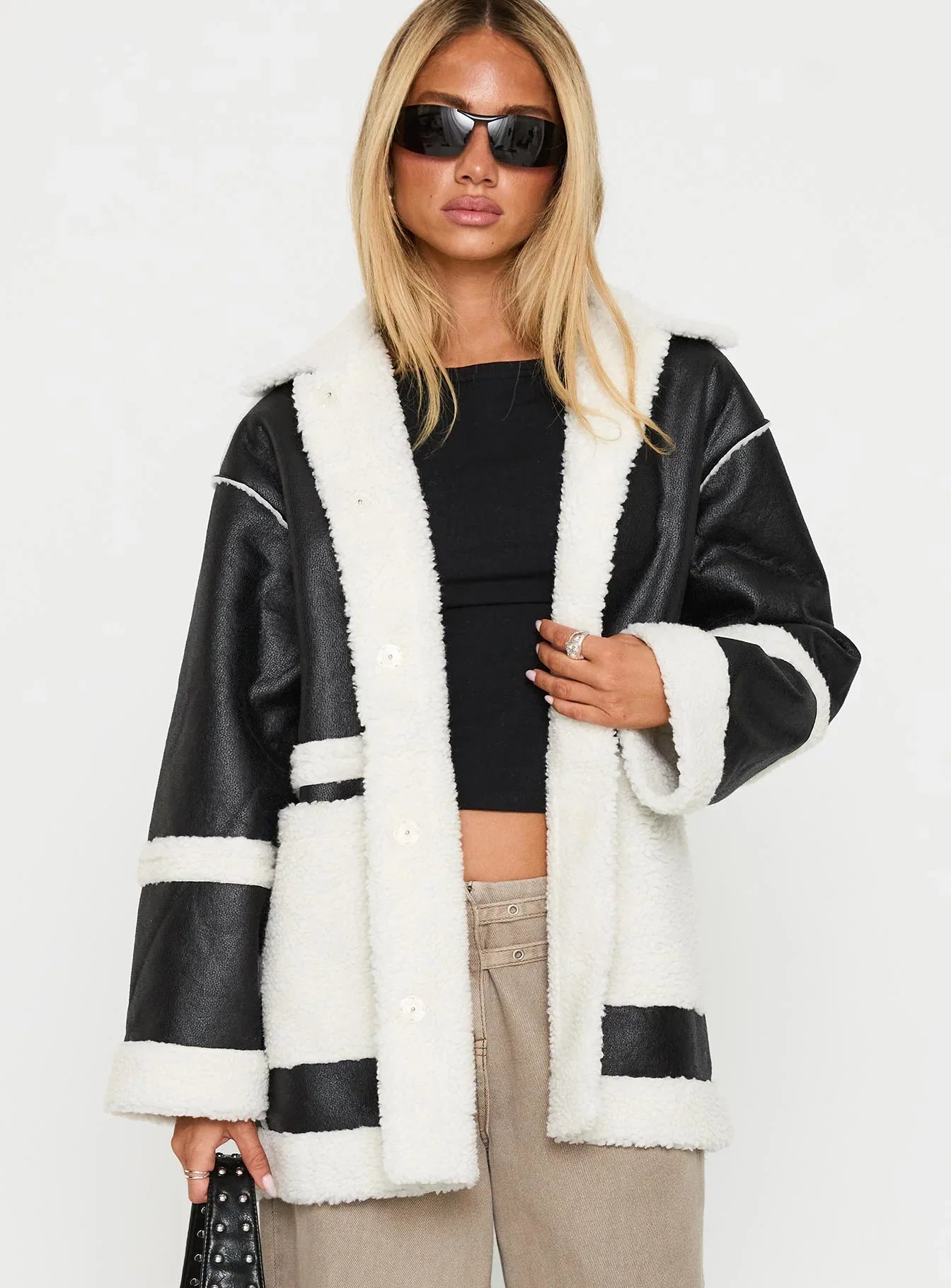 Lexie Faux Leather Jacket Black
