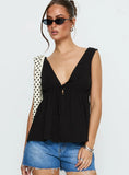 Dianna Babydoll Cami Top Black
