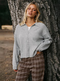 Nadyna Collared Cardigan Grey Marle