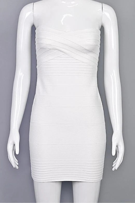 Aaliyah Bandage Mini Dress White Pearl Sale