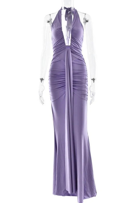 Bella Bodycon Wrap Maxi Dress Violet