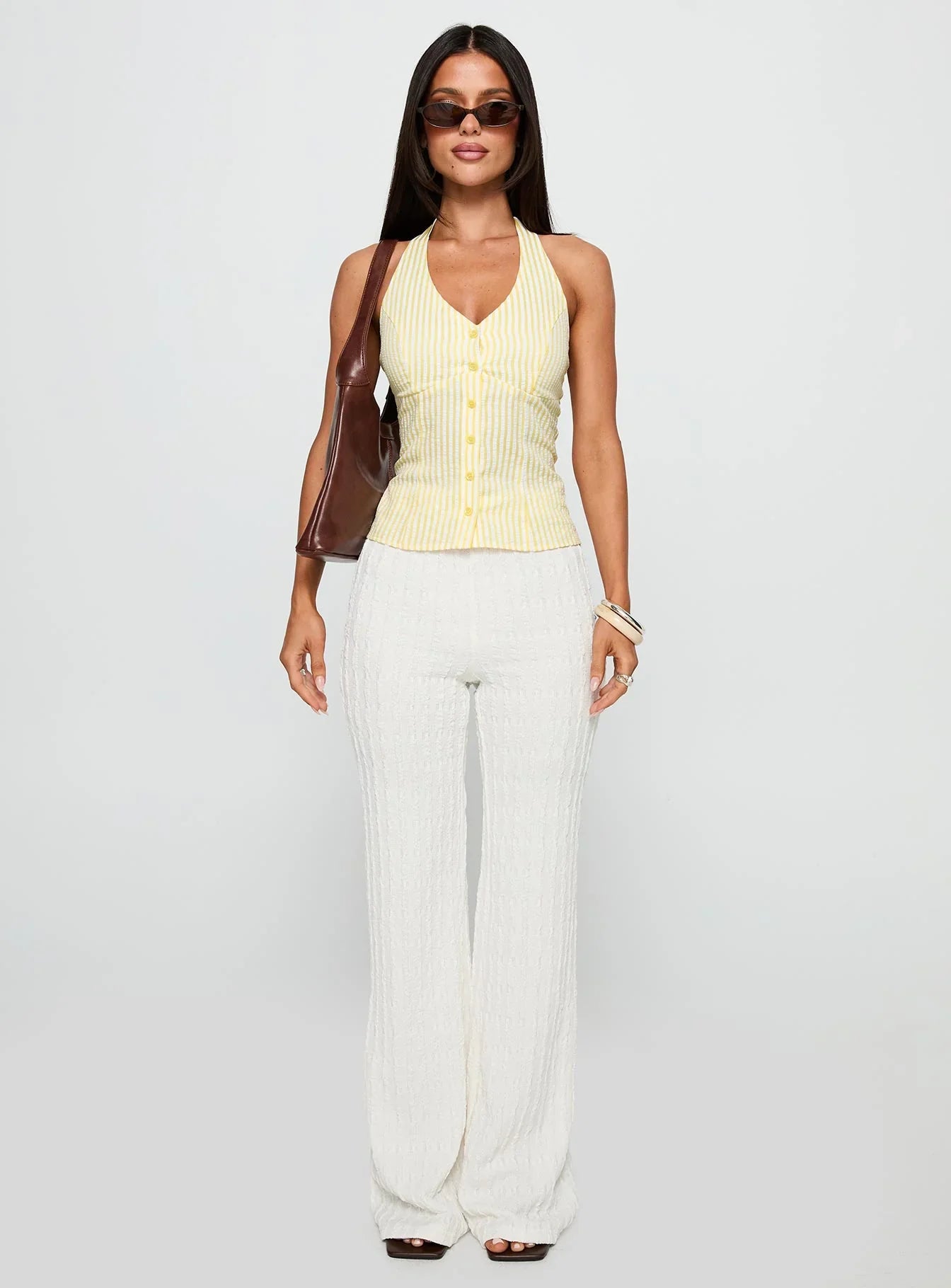 Leisure State Knit Pant White
