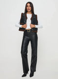 Benner Low Waist Wide Leg Faux Leather Pants Black
