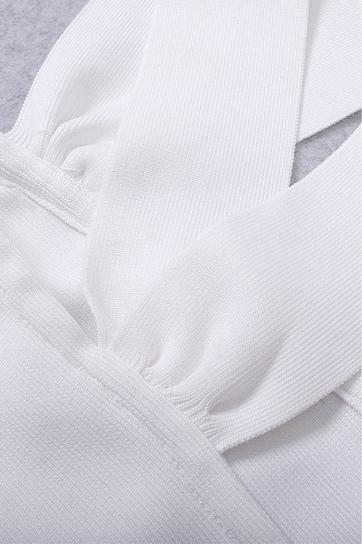 Molly Bandage Midi Dress White Pearl