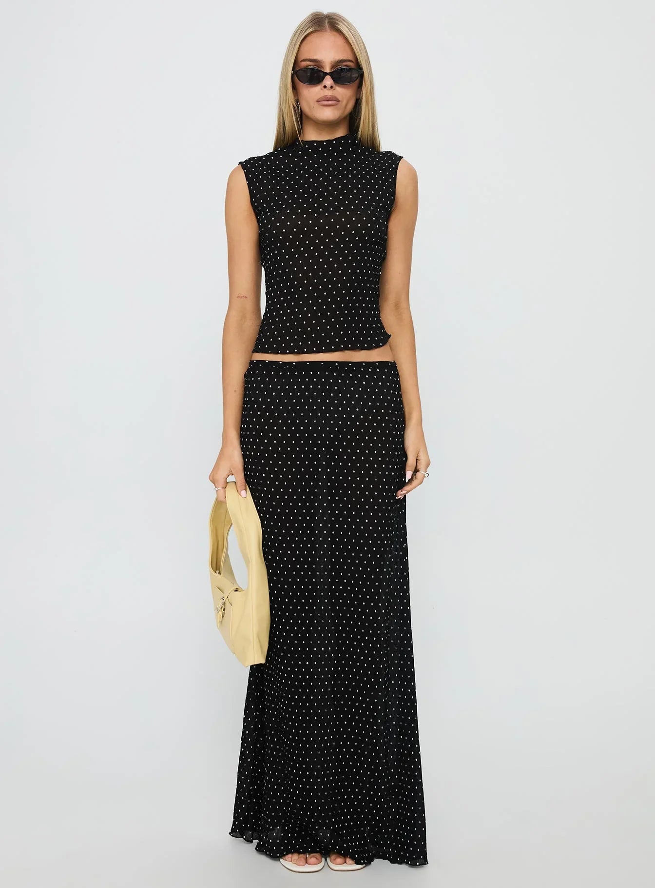 Ford Maxi Skirt Onyx Polka Dot