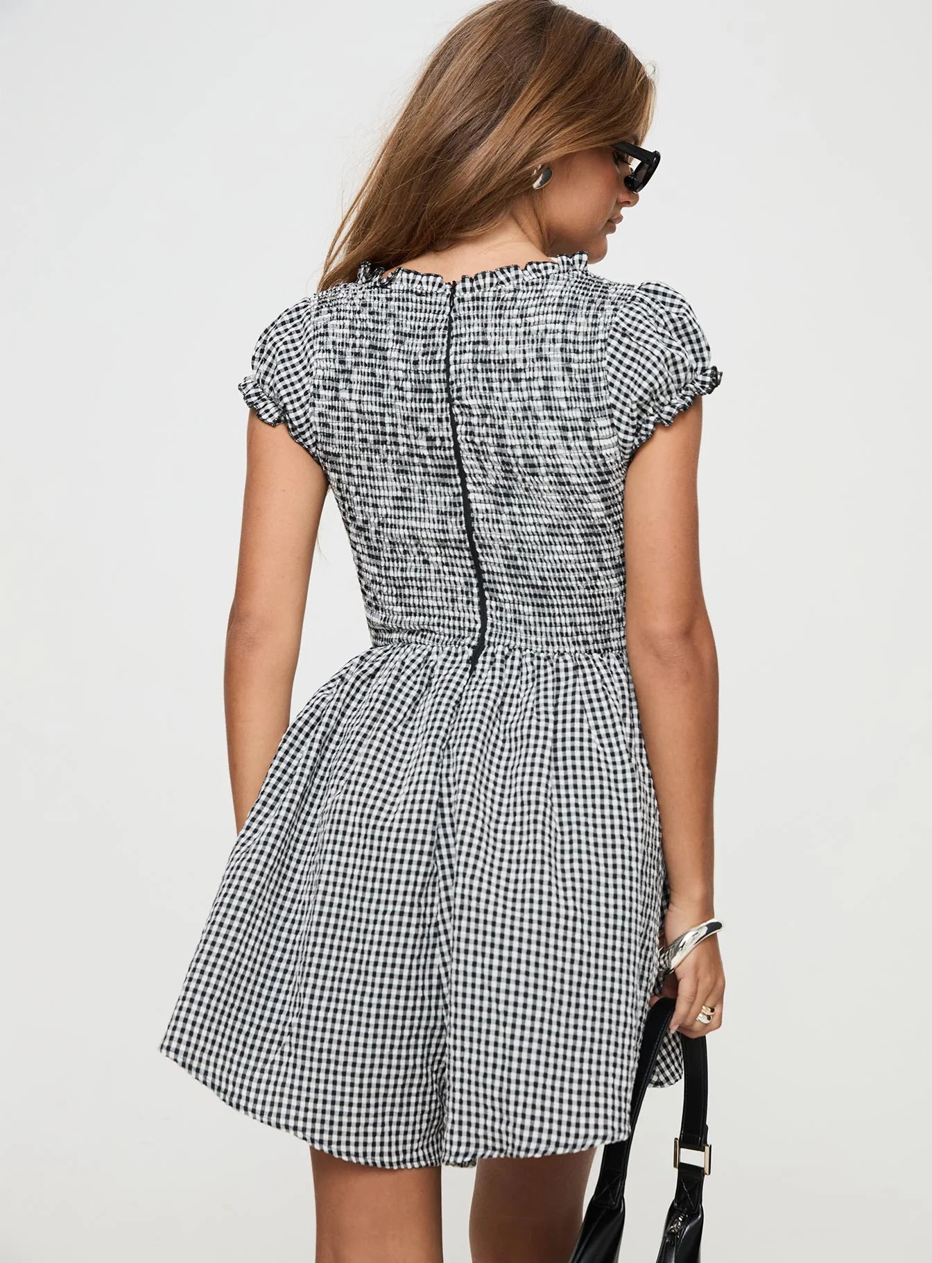 Wescott Gingham Playsuit Black White Petite