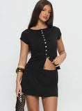 Brennah Jersey Mini Skort Black