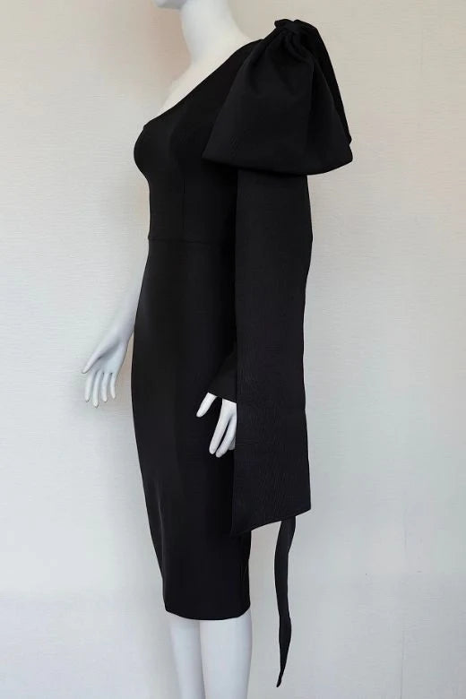 Lela Long Sleeve Bandage Midi Dress Classic Black