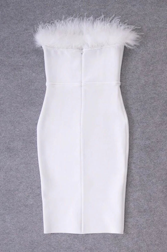 Erin Bandage Dress White Pearl