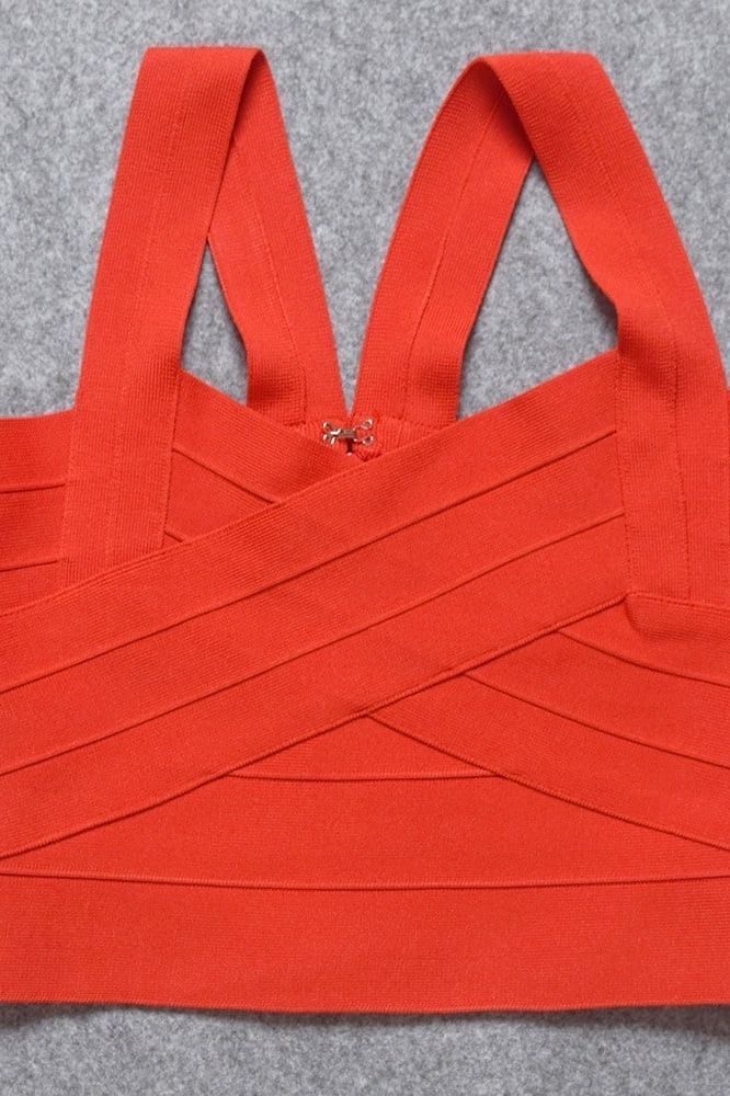 Jay Bandage Crop Top Lipstick Red