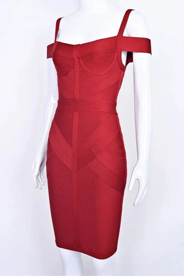 Sophia Bandage Dress Lipstick Red