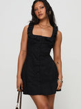 Oliveah Frill Mini Dress Black Petite