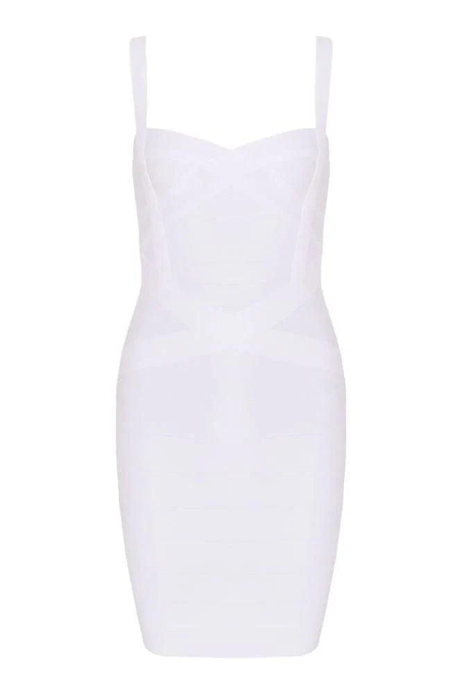 Heidi Bandage Mini Dress White Pearl